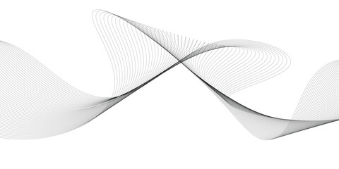 Abstract background with business lines wavy vector background Technology abstract lines on white background. Undulate Grey Wave Swirl, frequency sound wave, twisted curve lines with blend effect.

