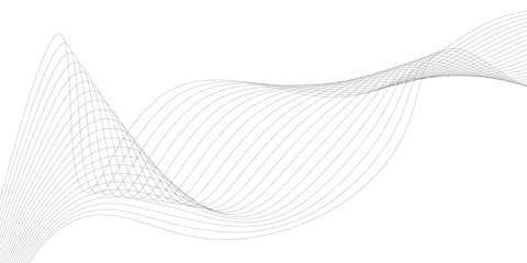 Grey, white smooth element swoosh speed wave modern stream transparent abstract wave line for banner, template, wallpaper background with wave design. Vector illustration