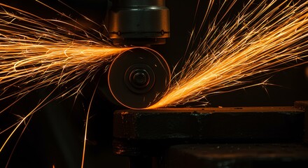sparks from a grinder
