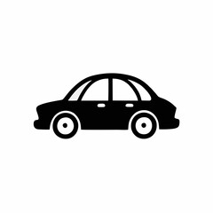 Black car vector, simple vehicle icon