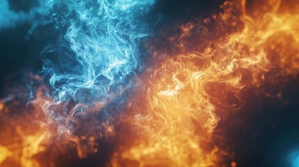 Fire and Ice Elements Colliding Dynamically