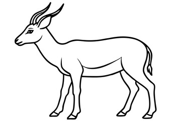 Saiga Antelope Outline Art
