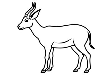 Saiga Antelope Outline Art
