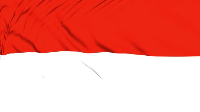 National flag of Monaco. Seamless flag Monaco waving in the wind