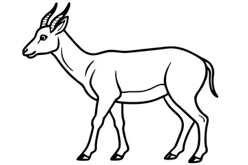 Saiga Antelope Outline Art