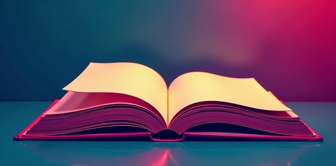 Modern outline art of an opened book with clean design, reading, concept, study