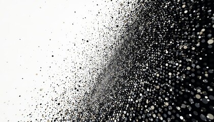 Monochrome halftone wave pattern in circular dots for modern background design, texture, dot, pattern