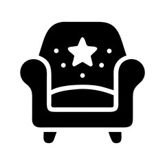 Armchair with Star Cushion Icon Design