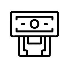 ATM Slot with Money Note Icon Design
