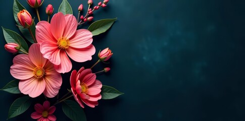 Moody flower arrangement on postcard template with dark background, flower, dark, template