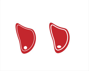 red meat on white background