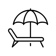 Beach Chair and Umbrella Icon Design

