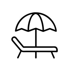 Beach Chair and Umbrella Icon Design

