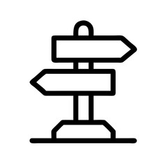 Beach Sign with Direction Icon Design