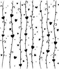 line divider separator heart hand drawing doodle scribble element