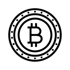 Bitcoin Coin with Border Icon Design