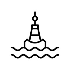 Buoy Marker in Ocean Icon Design