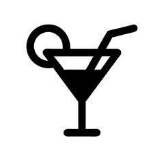 Cocktail Drink in Glass Icon Design