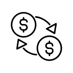 Coin Exchange Arrow Symbol Icon Design