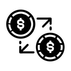 Coin Exchange Arrow Symbol Icon Design