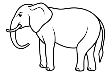 Simple Elephant Line Design