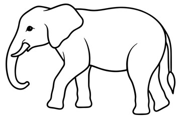 Simple Elephant Line Design