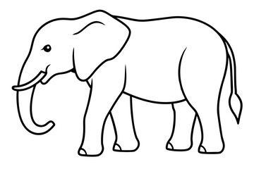 Fototapeta premium Simple Elephant Line Design