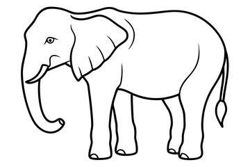 Simple Elephant Line Design
