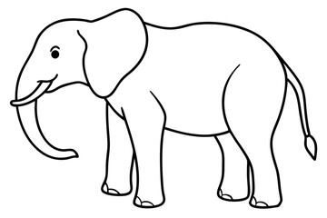 Simple Elephant Line Design