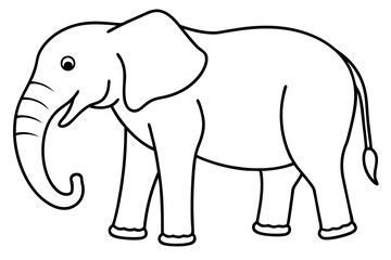 Fototapeta premium Simple Elephant Line Design