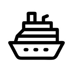 Cruise Ship on Water Icon Design