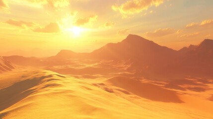 Vast desert landscape with rolling sand dunes