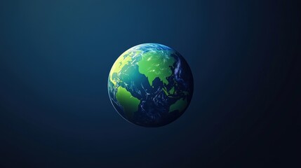 Fototapeta premium Earth icon with smooth color transitions from deep blue to bright green