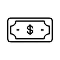Dollar Bill with One Mark Icon Design