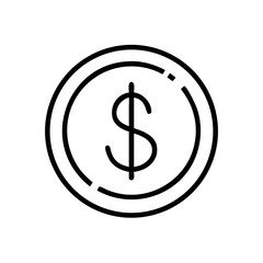 Dollar Coin in Circle Icon Design