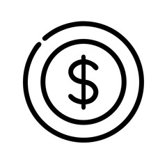 Dollar Coin in Circle Icon Design