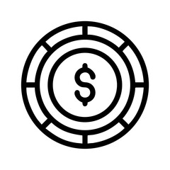 Dollar Coin in Circle Icon Design