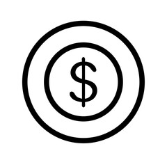 Dollar Coin with Arrows Icon Design