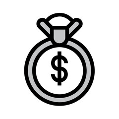 Dollar Symbol with Ring Icon Design