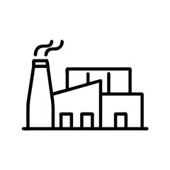 Factory Building with Tanks Icon Design