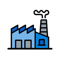 Factory with Chimney Icon Design