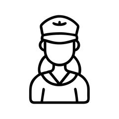 Female Sailor with Hat Icon Design