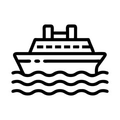 Fototapeta premium Ferry Boat on Water Icon Design