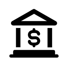 Financial Bank with Dollar Symbol Icon Design