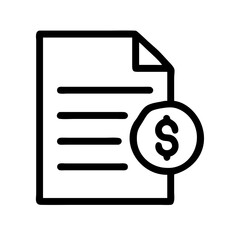 Financial Document with Coin Icon Design