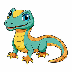 vector illustration of cartoon lizard