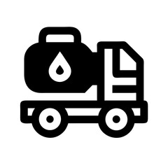 Gasoline Truck Vehicle Icon Design