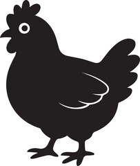 Simple Black Silhouette of a Hen Farm Animal Icon
