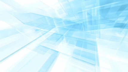 Obraz premium Abstract blue glass architecture, futuristic city background, digital art, website design