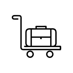 Luggage Trolley with Bag Icon Design